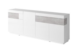 Komoda 4D SE25 SILKE biały / biały połysk - colorado beton