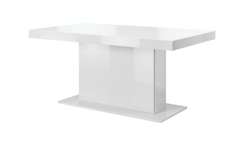 Stół rozkładany QUARTZ QU81 biały połysk / białe szkło