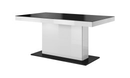 Stół rozkładany QUARTZ QU81 czarny / biały połysk / czarne szkło