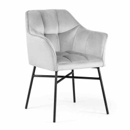 Krzesło RIMINI Velvet - srebrny/ noga czarna