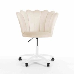 Krzesło obrotowe PRINCESSA beżowy, noga biała
