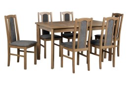 Stół MODENA 1P + krzesła BOS 7 (6szt.) - zestaw DX25A