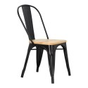 Krzesło Paris Wood czarne sosna naturalna