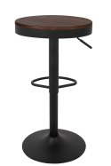 Krzesło barowe VOLT regulowane czarne / ciemny wiąz