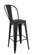 Krzesło barowe TOWER BIG BACK 76 (Paris) czarne