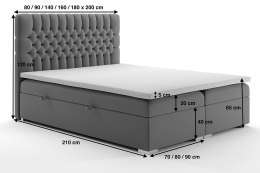 Łóżko kontynentalne 120x200 MONROE