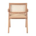 Krzesło BOHO drewniane w kolorze naturalnym z podłokietnikami