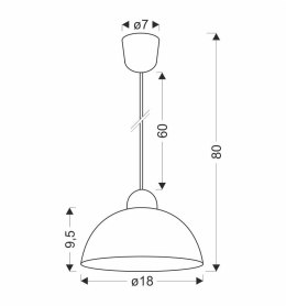 Vanilia lampa wisząca 18 1x60w e27 klosz kremowy