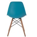 Krzesło P016W PP niebieskie, drewniane nogi