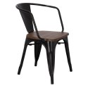 Krzesło Paris Arms Wood czarne sosna orzech