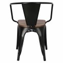 Krzesło Paris Arms Wood czarne sosna orzech