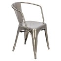 Krzesło Paris Arms metaliczne inspirowane Tolix