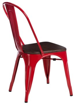 Krzesło Paris Wood czerwone sosna orzech