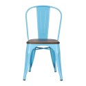 Krzesło Paris Wood niebieskie sosna orzech