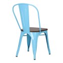 Krzesło Paris Wood niebieskie sosna orzech