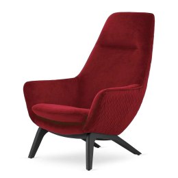 Fotel Orebro Velvet skandynawski wypoczynkowy do salonu drewniane nogi PROMOCJA Czerwony (5187-37)