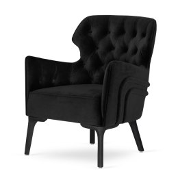 Fotel Chester velvet klasyczny pikowany fotel do salonu i gabinetu styl glamour PROMOCJA Czarny (5187-59)