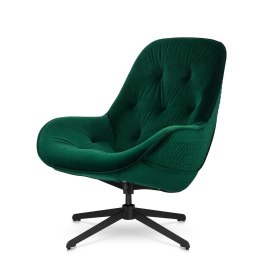 Fotel Colteno velvet obrotowy pikowany nowoczesny designerski do salonu PROMOCJA Butelkowy (SWAN-16)