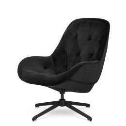 Fotel Colteno velvet obrotowy pikowany nowoczesny designerski do salonu PROMOCJA Czarny (5187-59)
