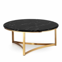 Marron duży okrągły stolik kawowy marmur stylu glamour Czarno/biały Złoty
