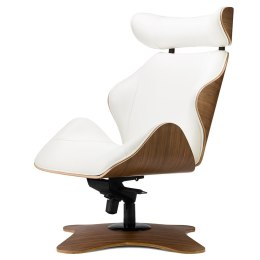 Fotel Viterno Lounge Chair skóra bydlęca obrotowy z regulacją odchylenia Biały