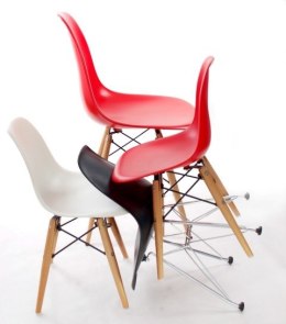 Krzesło JuniorP016 białe,drewniane nogi