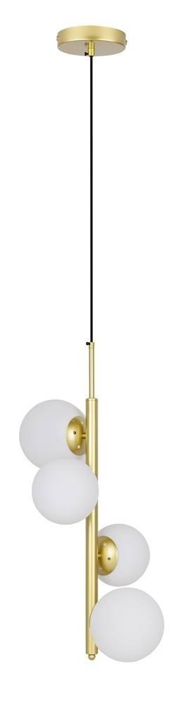 Cordel lampa wisząca mosiądz 4x20w g9 klosz biały