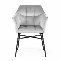 Krzesło RIMINI Velvet - srebrny/ noga czarna