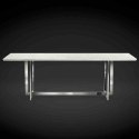 Stół MARBLE 220x100 biały marmur / noga srebrna