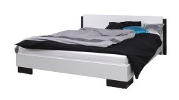 Łóżko 160 LUX biały / czarny połysk