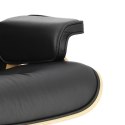 Fotel Vip z podnóżkiem czarny/walnut /standard base