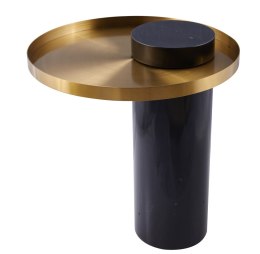 Stolik kawowy COLUMN marmurowy czarno złoty 55 cm