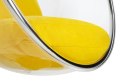 Fotel BUBBLE STAND poduszka żółta - podstawa chrom, korpus akryl, poduszka wełna
