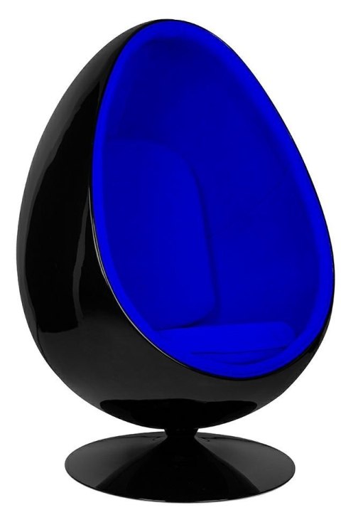 Fotel OVALIA BLACK niebieski
