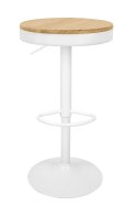 Krzesło barowe VOLT regulowane białe / naturalne