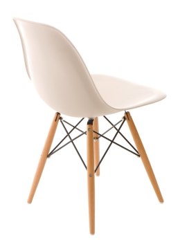 Krzesło P016W PP beige, drewniane nogi
