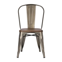 Krzesło Paris Wood metaliczne sosna orzech