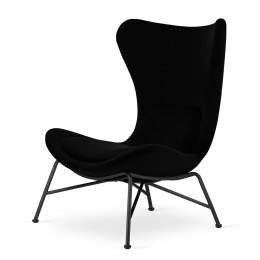 Fotel Varde velvet industrialny nowoczesny modny Czarny (modal-23) Czarna
