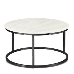 Argan mały okrągły stolik kawowy marmur styl glamour Biały Czarny