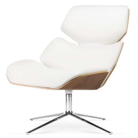 Fotel Bari Lounge Chair Jasny orzech Biały