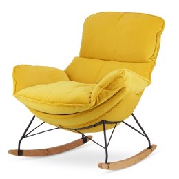 Fotel Berco velvet bujany na płozach nowoczesny wypoczynkowy Żółty (SWAN-03)