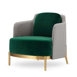 Fotel Empoli styl glamour złoty pepitka nowoczesny wypoczynkowy Butelkowy (SWAN-16) / Pepitka Złota