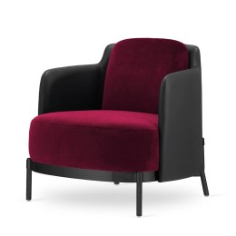 Fotel Empoli styl glamour złoty pepitka skórzany nowoczesny Bordowy (SWAN-14) / Czarna ekoskóra Czarna