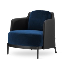 Fotel Empoli styl glamour złoty pepitka skórzany nowoczesny Ciemnogranatowy (SWAN-18) / Czarna ekoskóra Czarna
