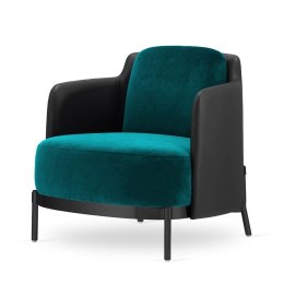 Fotel Empoli styl glamour złoty pepitka skórzany nowoczesny Morski (SWAN-17) / Czarna ekoskóra Czarna