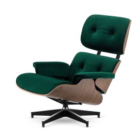 Fotel Lucera XL insp. Lounge Chair Velvet Butelkowy (SWAN-16) Jasny orzech