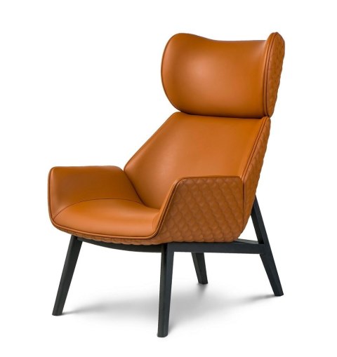 Fotel Serio skórzany nowoczesny do salonu wypoczynkowy Brązowy Skóra naturalna