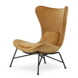 Fotel Varde velvet industrialny nowoczesny modny Miodowy (5187-24) Czarna