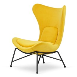 Fotel Varde velvet industrialny nowoczesny modny Żółty (SWAN-03) Czarna