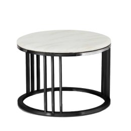Goldwell mały okrągły stolik kawowy marmur styl glamour Biały Czarny 45cm